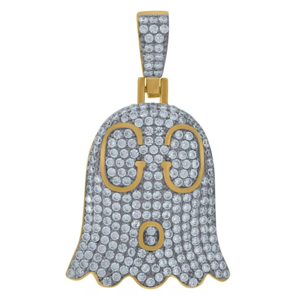 925 Sterling Silver Ghost Emoji Character Pendant